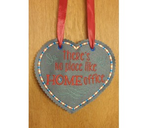 Stickdatei ITH - Türschild & Mug Rug There's no place like Homeoffice